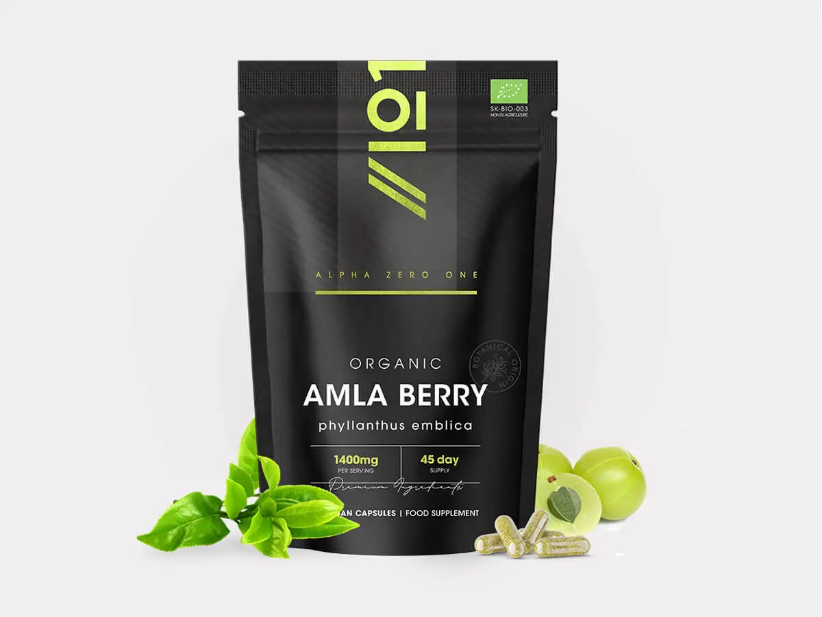 Alpha01 Organic Amla Berry 1400mg, 90 vegan capsules